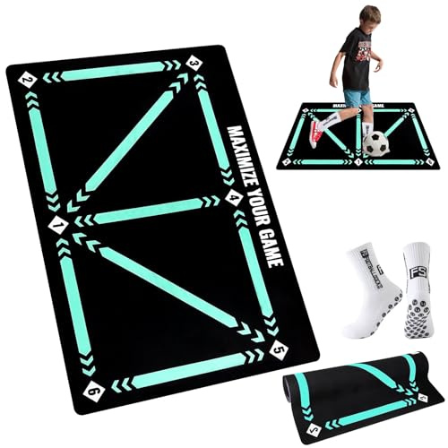TOGETDREAM Tapis Foot Entrainement, Tapis de Football, 60 X 90 Cm, Antidérapant, Pour Football Dribble Footstep Pratique, Contrôl, Cadeau Enfant