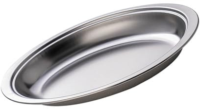 Hrtyvhin Elegante piatto ovale in acciaio inox per antipasti fumanti per le famiglie di pesce o dessert piatti da portata