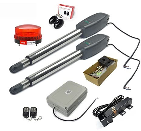 Moteur de portail coulissant, 400 kg automatique double bras électrique porte battante ouvre-porte opérateur moteur actionneur plus proche ouvre-porte battante for la sécurité à domicile/ferme/garage/