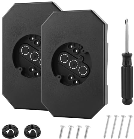 2Pack Vinyl Siding Mounting Blocks, Vertical Lamps Mounting Plate Siding Light Blocks for 1/2 inch Lap Siding, Outdoor Light Mountings Block with Built-in Electrical Box(Color:Black)