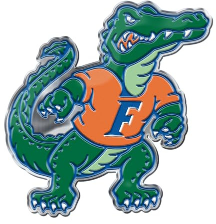 FANMATS 60631 Florida Gators Heavy Duty Aluminum Embossed Color Emblem, Auto Emblem Decal - Alternate