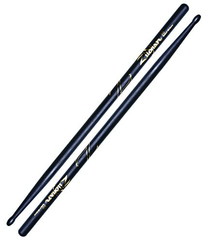 Zildjian 5A Hickory Drumsticks - Nylon Tip - Black
