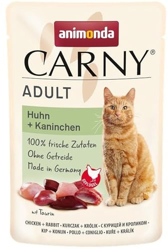 animonda Carny Adult, cibo umido per gatti, Pollo + Coniglio 12 x 85 g