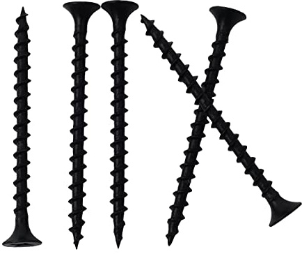 JEGONFRI 120pcs #6 × 2 inch High Hardness Drywall Screws, Black, Coarse Thread, Phillips Drive, Bugle Head, Black Wood Screws, Wood and More (2 in, 120)