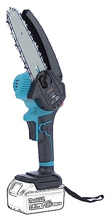 KATSU FIT-BAT Motosega a Batteria 21V 6 Pollici con Catena Extra e Pompa Dell'olio Manuale, Motosega a Mano per Rami di Alberi, Taglio del Legno, senza Batteria