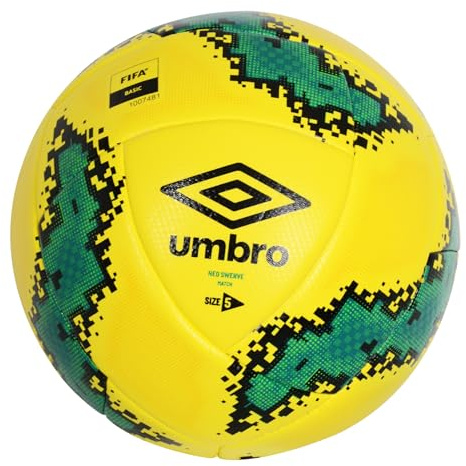 Umbro Neo Swerve Match FB Soccer Ball, Size 5, Yellow/Black/Teal