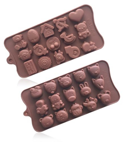 Stampi, 2 pezzi Stampo caramelle al cioccolato Silicone, Riutilizzabili Silicone Stampi per caramelle al cioccolato, per caramelle al cioccolato Fare, marrone, 21 * 10.2 * 1.4 CM