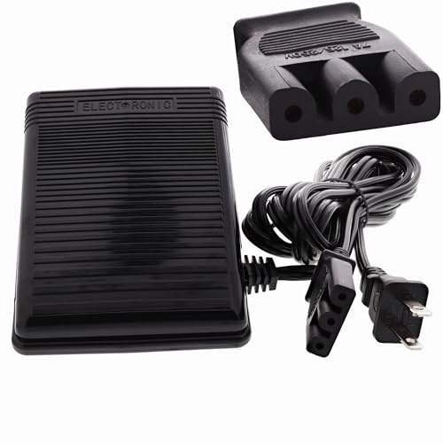 Pedal de control de pie y cable de alimentación de repuesto para máquinas de coser Singer, 359102-001, compatible con Singer 2263, 3116, 3323, 4411, 4423, 8280 y más. Los modelos incluyen: simple,