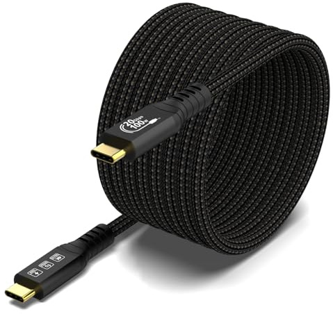 YIWENTEC USB C Cable to USB C 3.2 Gen2 X 2 Type C Charging Cable, 20 Gbps Data Transfer, 100 W 20 V/5 A Fast Charging Cable, 4K @ 60Hz Video Transfe (straight, 5M)