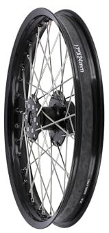 Ekrad 1,6 x 17 för skivbroms, Nav Svart, Alufälg Svart anodiserad + Rostfria ekrar - Simson S53, S83, MS50