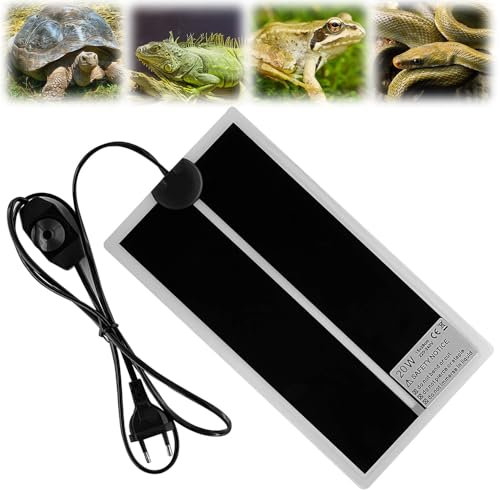 Hojalis Tapis Chauffant Reptile, 2PCS 20W Tapis Chauffant pour Terrarium avec Contrôle de La Température, tapis chauffants réglables pour Aquarium Réglable, pour Lézards Geckos Serpents(42x28cm)