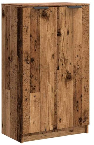 vidaXL Schuhschrank, Schuhregal mit Stauraum, Schuhständer für Eingangsbereich Flur, Schuhablage Schuhaufbewahrung, Altholz-Optik Holzwerkstoff