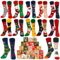 BOFUNX 12 Paare Unisex Weihnachtssocken Adventskalender Geschenk Christmas Socks Lustige Weihnachtssocken mit 24pcs Countdown Geschenkboxen für Damen und Herren 36-44