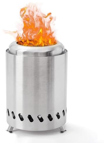 2025 Upgraded Smokeless Stainless Steel Portable Fireplace, Smokeless Portable Table Fireplace, Wood Powered Pellets for Camping Hiking Patio Outdoor