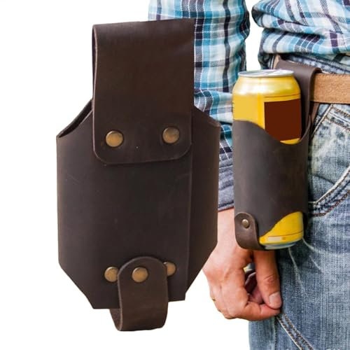Porte-gobelet à la taille - Holster ceinture de bière, sac à boisson de style cowboy | Accessoires de bière avec amateurs de boissons Ravel Outdoor arrière-cour, ceinture holster réglable en cuir PU