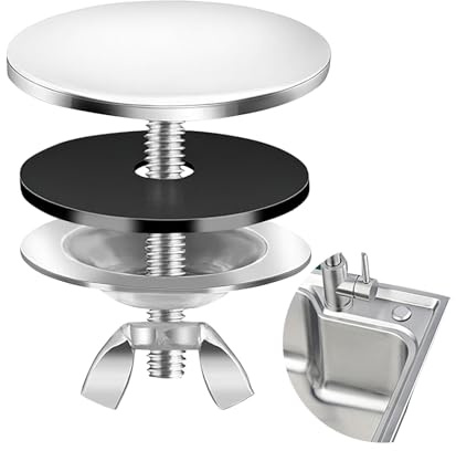 Sink Hole Cover, Stainless Steel Sink Cover, 6cm Silver Tap Hole Stopper Blanking Cap for Kitchen and Bathroom, Keeps Drains Clean, Durable Rustproof Sinks Accessory for Home Maintenance