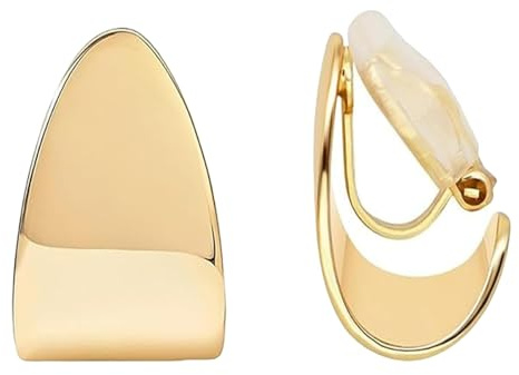 GUOYOU Clip Ohrringe 14K Ohrclips Damen Ohne Ohrlöcher Leicht und Stressfrei Ohrclips Gold Luxus der Spitzenklasse Ohrringe Ohne Ohrloch für Frauen Freundin Mama Mädchen Geburtstagsfeiern (Stil 1)