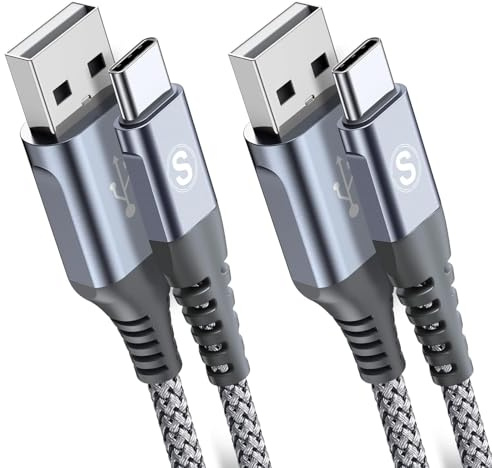 5-Pack 2M USB C Cable 3.1A Fast Car Charger Cable Compatible for iPhone 17 air 16 15 Plus Pro Max, Samsung Flip/Fold 7 6 5 4 3 S25 S24 S10 S20 S21 S22 S23 A16/15/14/13/12 A35/A34 A56/55/54, Pixel