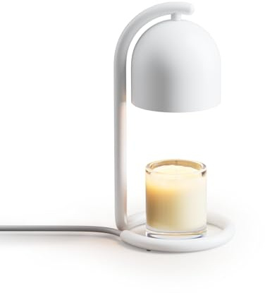 SwitchBot Smart Candle Warmer Lamp with Timer and Dimmer, Matter-Enabled Candle Heater for Apple Home & Alexa, Electric Wax Melter for Birthday, Housewarming Gift, Elegant Home Decor, White