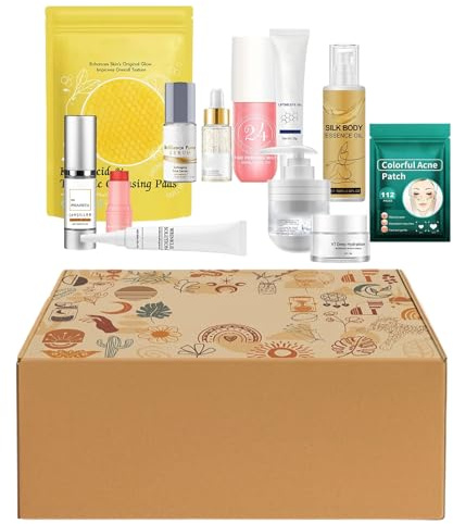 Kit per la cura del viso, kit idratante rassodante per la pulizia del viso, prodotti nutrienti per la cura della pelle del viso, per donne, mogli, fidanzate, mamme, viaggi, casa, feste di compleanno