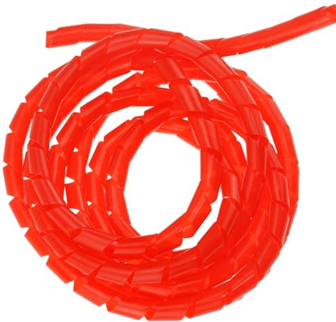 Spiralkabeln är viken Spirallindning 2 meter 8 mm ID flamskyddsmedel flerfärgad kabelhylsa trådorganiserare(Rosso)