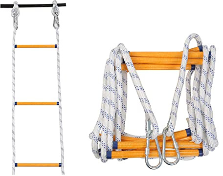 Escalera de emergencia para escape de incendios, escalera de seguridad para edificios de 2 y 9 pisos, cuerda de escape portátil de 5 m para evacuaciones rápidas, solución de escape duradera y fiable