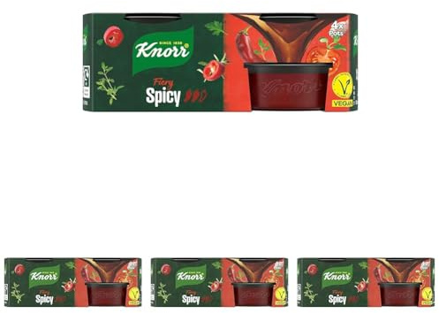 Knorr Hairy Bikers Spicy Stock Pot stock adds the perfect spicy kick for delicious meat, vegan and vegetarian meals 4x 26 g (Pack of 4)
