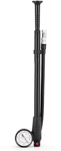 Vilgftyiet High-Pressure Bicycle Pump with Gauge for MTB Front Forks & Rear Shocks – 300 PSI Portable Handheld Inflator, Aluminum Alloy, Black/Turquoise Black