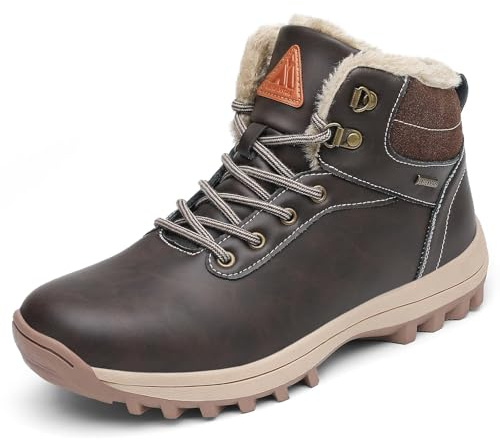 Mishansha Winterschuhe Herren Gefüttert Winterstiefel Damen Winterboots Rutschfest Wanderschuhe Winter Boots Wasserabweisend Trekkingschuhe Schneestiefel Braun,Gr.40
