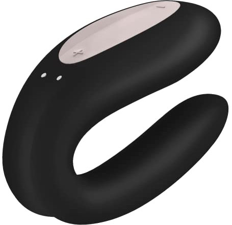 Satisfyer Double Joy Connect App Paar-Vibrator 9 cm | Sex-Spielzeug für Paare extrem stark | Vielfältige Vibrationen dank App-Steuerung | Erotisches Toy mit Klitoris-Stimulation | Farbe: Schwarz