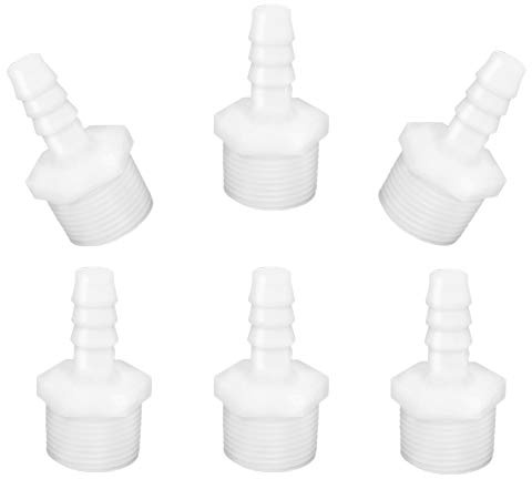 JoyTube Plastic Hose Barb Fittings 3/8 Barb X 3/4 NPT Male Thread Adapter Connector Pipe Fittings (pack of 6)