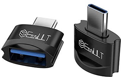 EasyULT Adaptador USB C a USB (2 Pack), Función de OTG, Thunderbolt 3 a Adaptador USB Hembra, Compatible con MacBook Air 20/19/18, Huawei, Galaxy, Teléfonos y Tabletas con Puertos USB-C-Negro