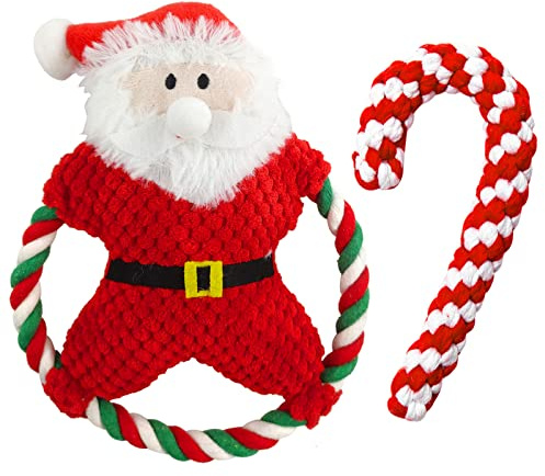 Cuerda de Juguete para Perros,Juguetes Perro para Navidad, Perros Cuerda de Juguete para Masticar, Bastón Cuerda de Caramelo Juguete, Cuerda para Masticar Mascotas, Juguetes para perros navideños (D)