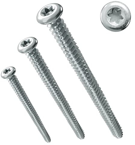 PARCO Lot de 100 vis pour cadre de fenêtre à tête ronde 7,5 x 112 mm | Tête panoramique | pour construction de fenêtres | TX30