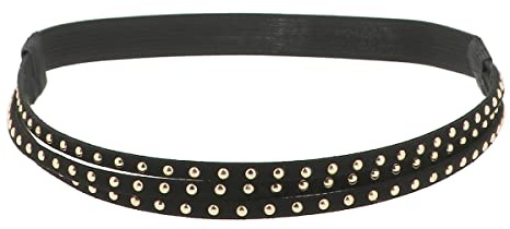 Fascia Capelli Donna Nero e Oro - Fascia Tinta unita Suede - Fascia Sottile elastica e Taglia unica - Headband Vintage Look originale Boho, Bohemien, Hippie Chic