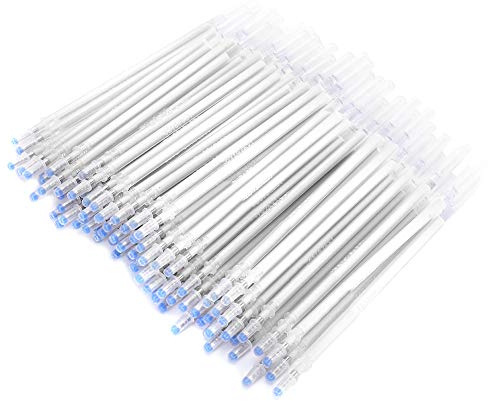 100 St Värmeraderbara Tygpennor, Vit Hög Temperatur Försvinnande Penna Refill Tyg Kläder Marker Penna för Tyg Quiltning Sömnad Klänning