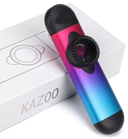 Rockhouse Kazoos, Professional Kazoo for Adults with 30 Flute Membranes, Easy to Learn Wind Musical Instrument for Bands Live Performance, Party, Travel (Fancy Color)