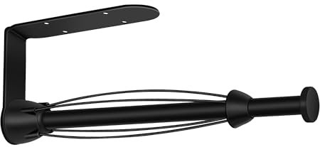 Küchenrollenhalter mit Dämpfungseffekt,Selbstklebend oder schraubben Küchenrollenhalter Ohne Bohren,Küchenrollenhalter Schwarz aus Edelstahl