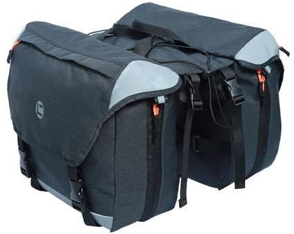 HOMPER Fahrradtasche für Gepäckträger,25L-35L Großes Fassungsvermögen Reflektierende Streifen Gepäckträgertasche für Bike