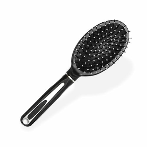 Oval Hair Brush Boar Bristle Hair Brush Women Black Hair Comb Curly Styling Anti Knot and Anti Breakage Detangling Brush Smooth and Tangle Free Styling Wavy Thick (1 Count)