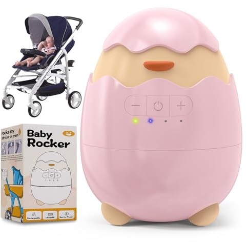 Robofun Kinderwagenschaukler - 2025 Das Original-Schlafhilfe für Babys, 5 Einstellbare Schaukelintensitäten, USB-C Aufladbar, Tragbare Schaukelfunktion für Den Kinderwagen Beweger Elektrisch, Rosa