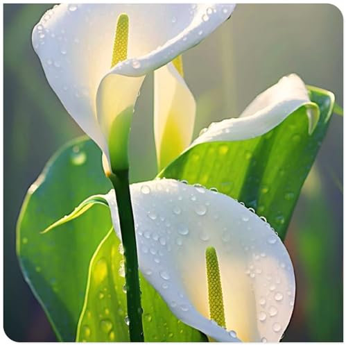 Winterharte, mehrjährige Calla-Lilienzwiebeln – elegante weiße Blüten – einfach zu züchten, geeignet für Garten- und Topfpflanzen-6zwiebeln-E