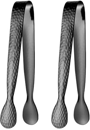 2 pinzas de acero inoxidable duraderas para el hielo de pinzas de hielo para café y hogar a prueba de pinzas de cocina