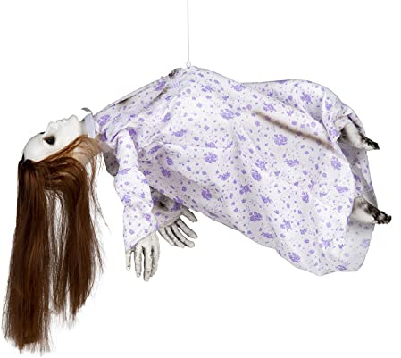 My Other Me Weiße Puppe mit Bewegung, Licht und Sound, Maße: 65 x 32 x 14 cm. Ein Spektraleffekt, der Ihrer Halloween-Dekoration einen gruseligen Look verleiht