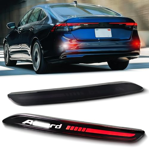 BINQIGOO Full LED Rear Bumper Reflector Light Compatible with Honda Accord 2023 2024 2025 Tail Lamp Brake Fog Lamps Daytime Running Light Turn Signal Lamp｜33555-30A-A01,33505-30A-A01
