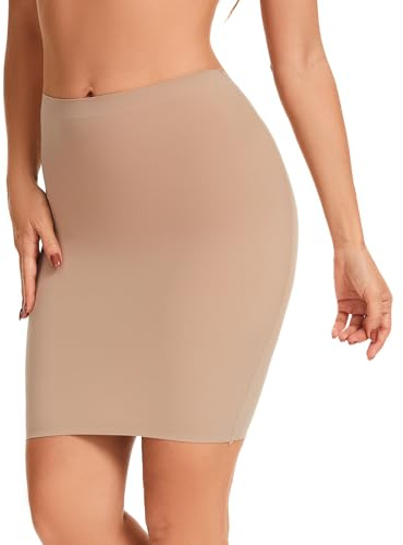Jupon Gainant sous Robe Femme Invisible | Jupe Crayon Sculptante, Ventre Plat, Moulante, Sans Coutures, Respirante, Confortable
