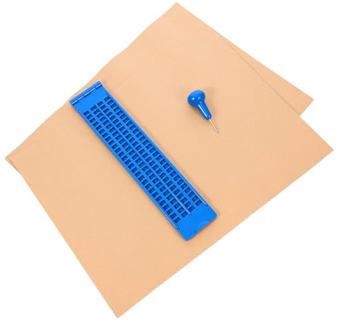 Mobestech Kit di Scrittura Braille Lavagna e Penna per Apprendimento Braille e Scrittura Facilitata per Non Vedenti Colore Blu