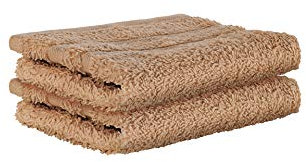 StickandShine 2er SET Premium Frottee Waschhandschuh 15x21 cm in hellbraun in 500g/m² aus 100% Baumwolle