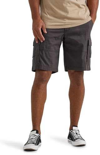 Lee Extreme Motion Carolina Cargo shorts för män, Mortel grå, 48 SE