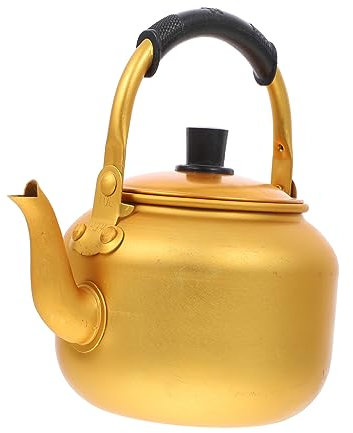 Cabilock Exterior Retro Vintage Cafetera Vintage Retro de Silbadora Teteras de de Vintage Amarillo para Makgeoli Vino de Arroz Casa Camping Barbacoa (Amarillo 1L) Cafetera Retro Estufa Cafetera